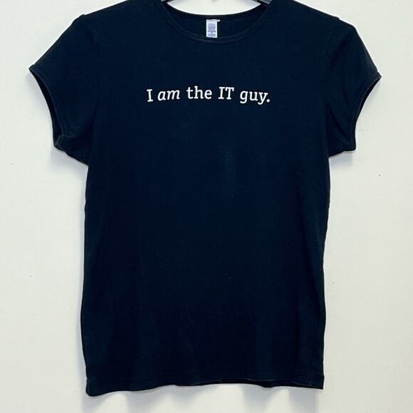 Think Geek I Am The IT Guy Women Fitted Top Large - Picture 1 of 4